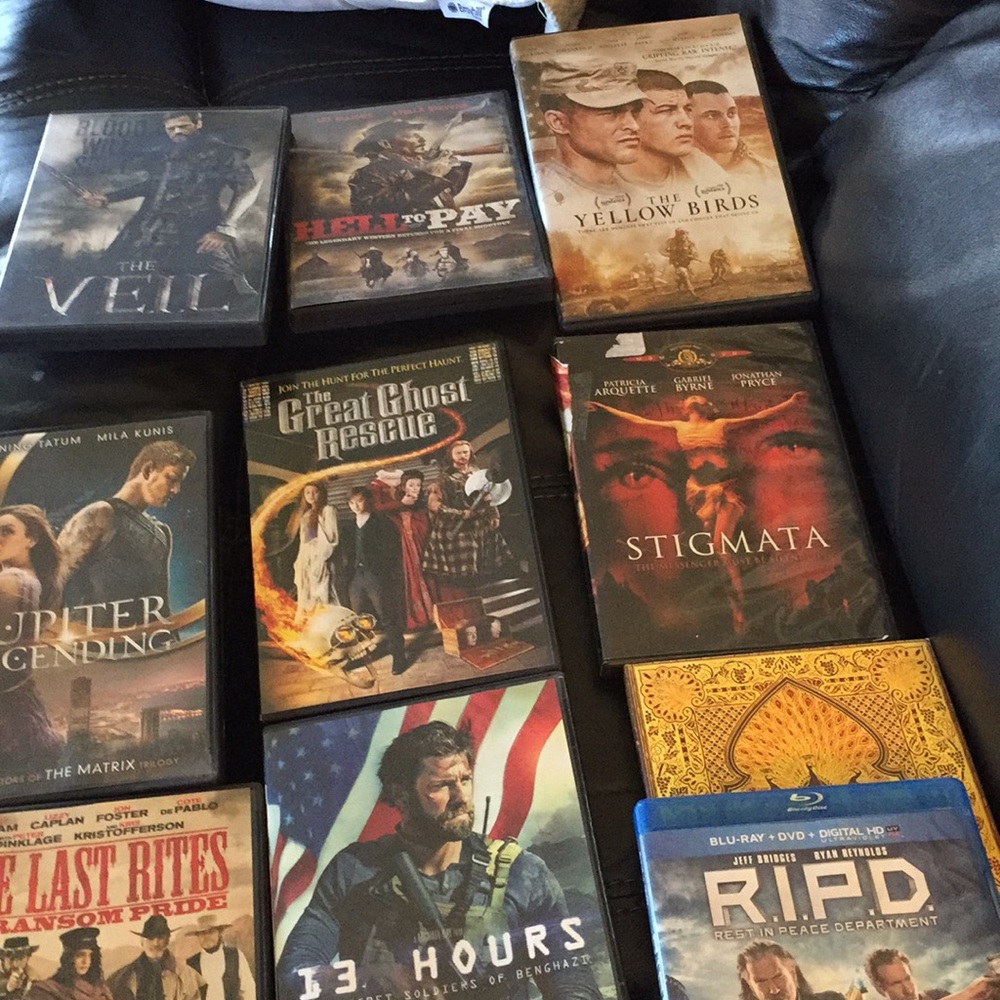 Ten blue ray dvds  good sections  great value EUC.